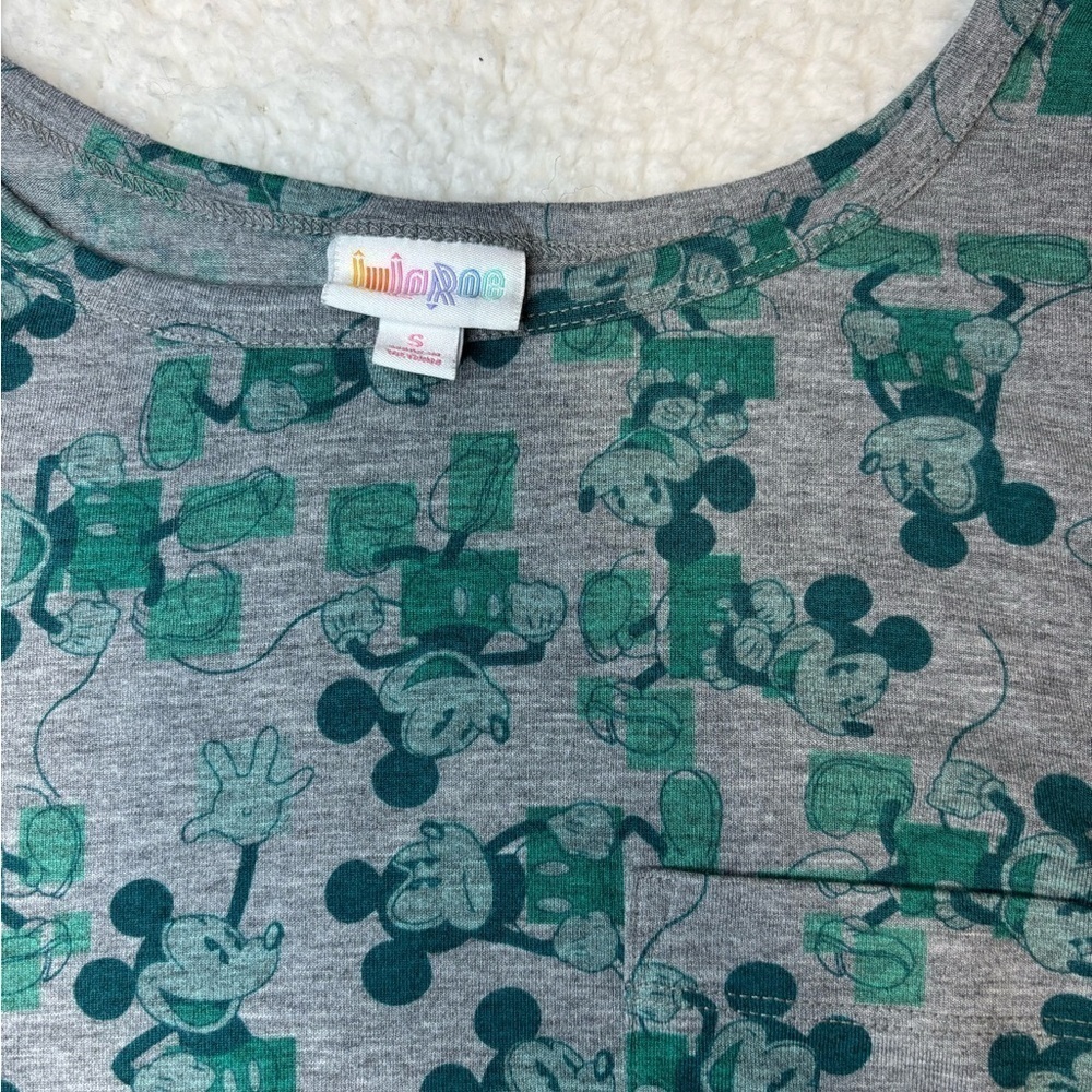 Lularoe Women Gray Vintage Disney Mickey Mouse Print Short Sleeve T-shirt Dress - Picture 4 of 8